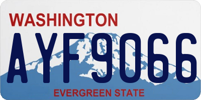 WA license plate AYF9066