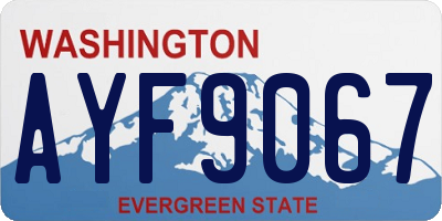 WA license plate AYF9067