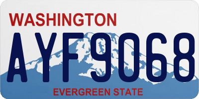 WA license plate AYF9068