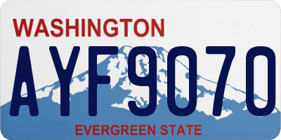 WA license plate AYF9070
