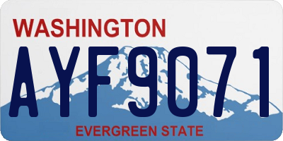 WA license plate AYF9071