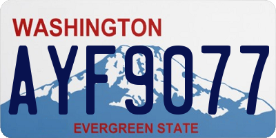 WA license plate AYF9077
