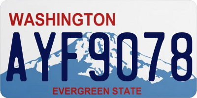 WA license plate AYF9078