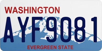 WA license plate AYF9081
