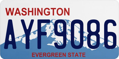 WA license plate AYF9086