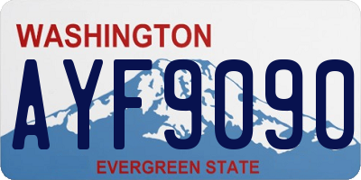 WA license plate AYF9090