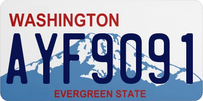 WA license plate AYF9091