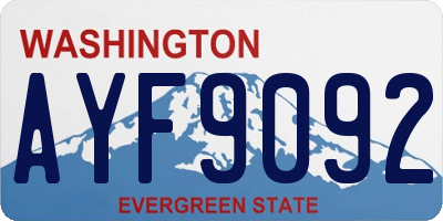 WA license plate AYF9092