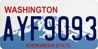 WA license plate AYF9093