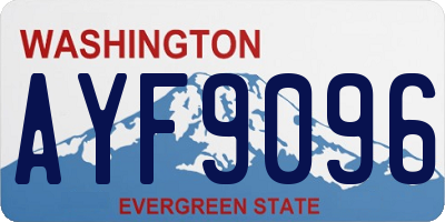 WA license plate AYF9096