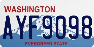 WA license plate AYF9098