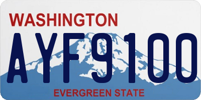 WA license plate AYF9100