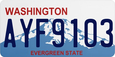 WA license plate AYF9103
