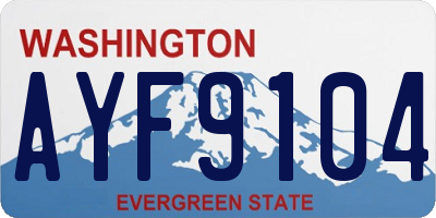 WA license plate AYF9104