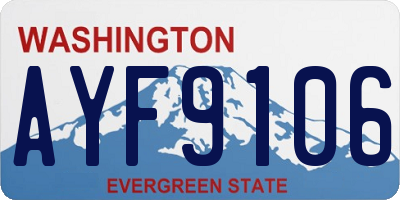 WA license plate AYF9106