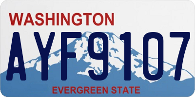 WA license plate AYF9107
