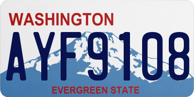 WA license plate AYF9108