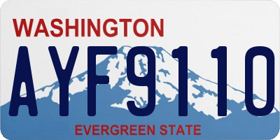 WA license plate AYF9110