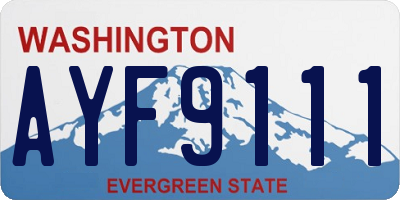 WA license plate AYF9111