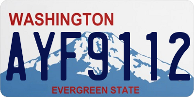WA license plate AYF9112