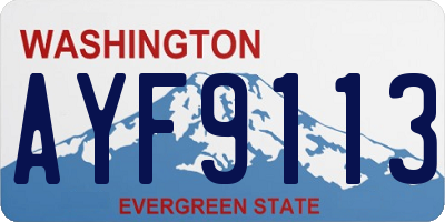 WA license plate AYF9113
