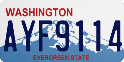 WA license plate AYF9114