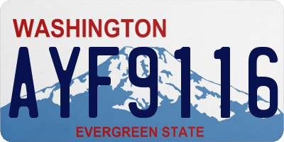 WA license plate AYF9116