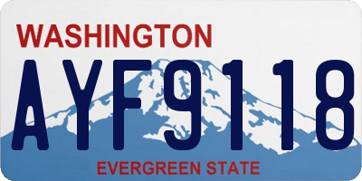 WA license plate AYF9118