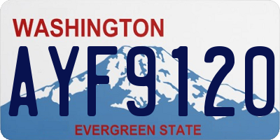 WA license plate AYF9120