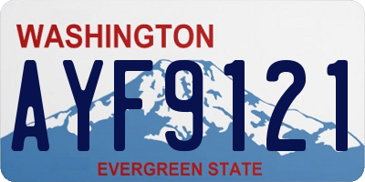 WA license plate AYF9121
