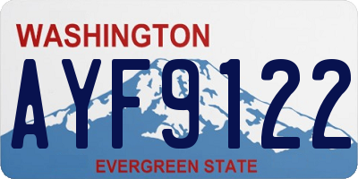 WA license plate AYF9122