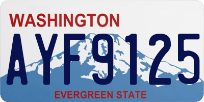 WA license plate AYF9125