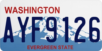 WA license plate AYF9126