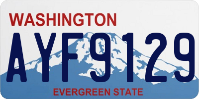 WA license plate AYF9129