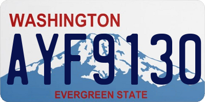 WA license plate AYF9130