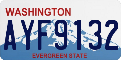 WA license plate AYF9132