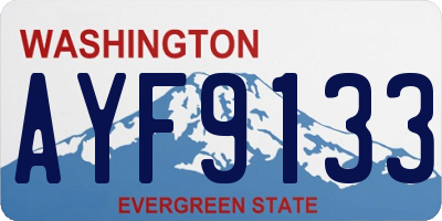 WA license plate AYF9133