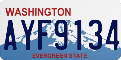 WA license plate AYF9134