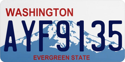 WA license plate AYF9135