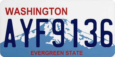 WA license plate AYF9136