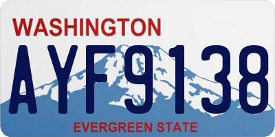 WA license plate AYF9138