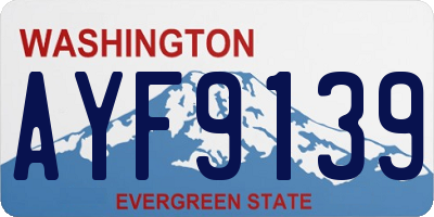 WA license plate AYF9139