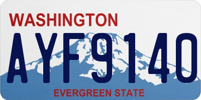 WA license plate AYF9140
