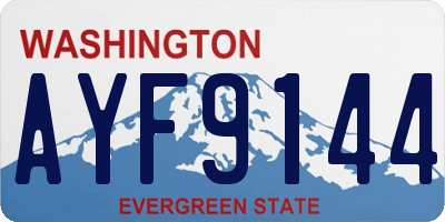 WA license plate AYF9144