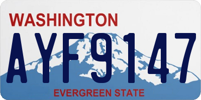 WA license plate AYF9147
