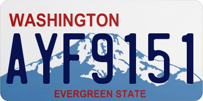 WA license plate AYF9151