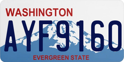WA license plate AYF9160