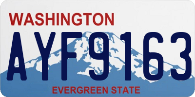 WA license plate AYF9163