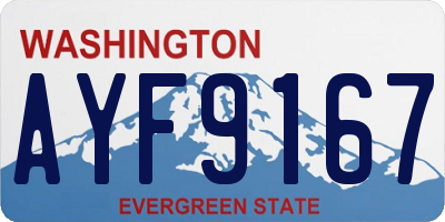 WA license plate AYF9167