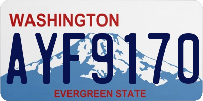 WA license plate AYF9170